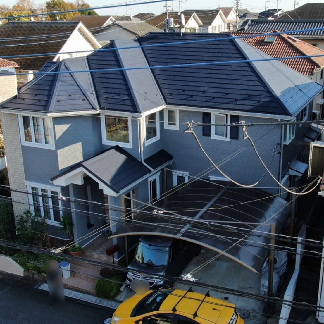 八王子市 E様邸 外壁塗装・屋根カバー工事 施工後の様子